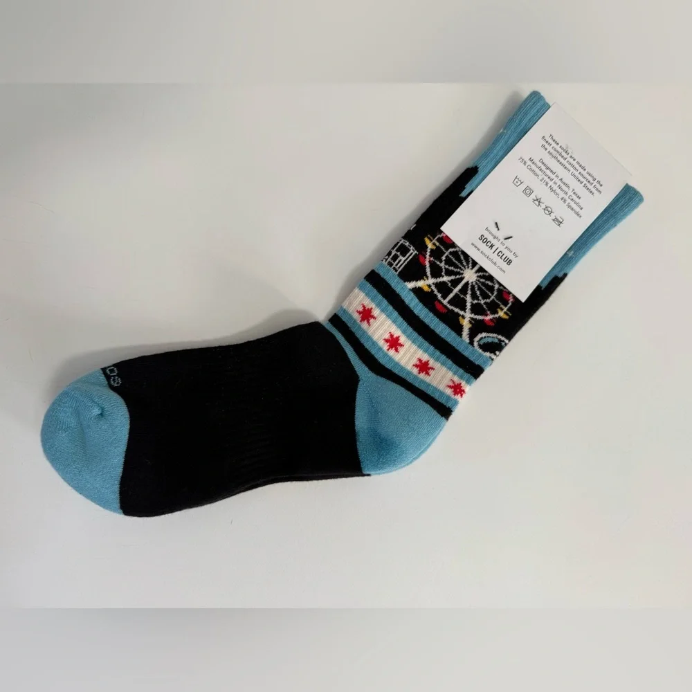Sock Club Exclusive Chicago Iconic City Landmarks Crew Socks